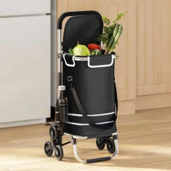 vidaXL Winkel trolley Zwart 47 x 39 x 100,5 cm Oxford stof
