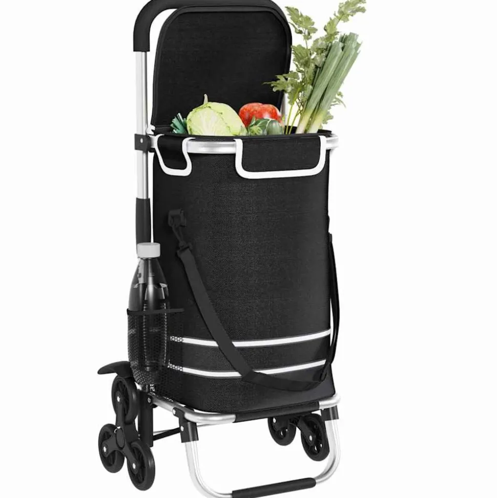 vidaXL Winkel trolley Zwart 47 x 39 x 100,5 cm Oxford stof