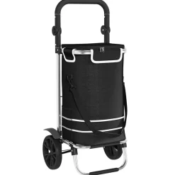 vidaXL Winkel trolley Zwart 36,5 x 46,5 x 100,5 cm Oxford stof