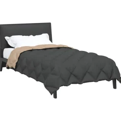 vidaXL Winter Dekbed Antraciet en Taupe 135 x 200 cm Microfiber
