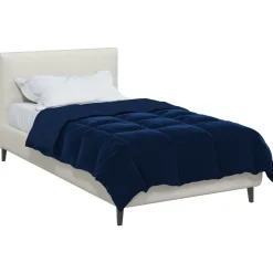 vidaXL Winter Dekbed Gekwilt Donkerblauw 135 x 200 cm Microfiber