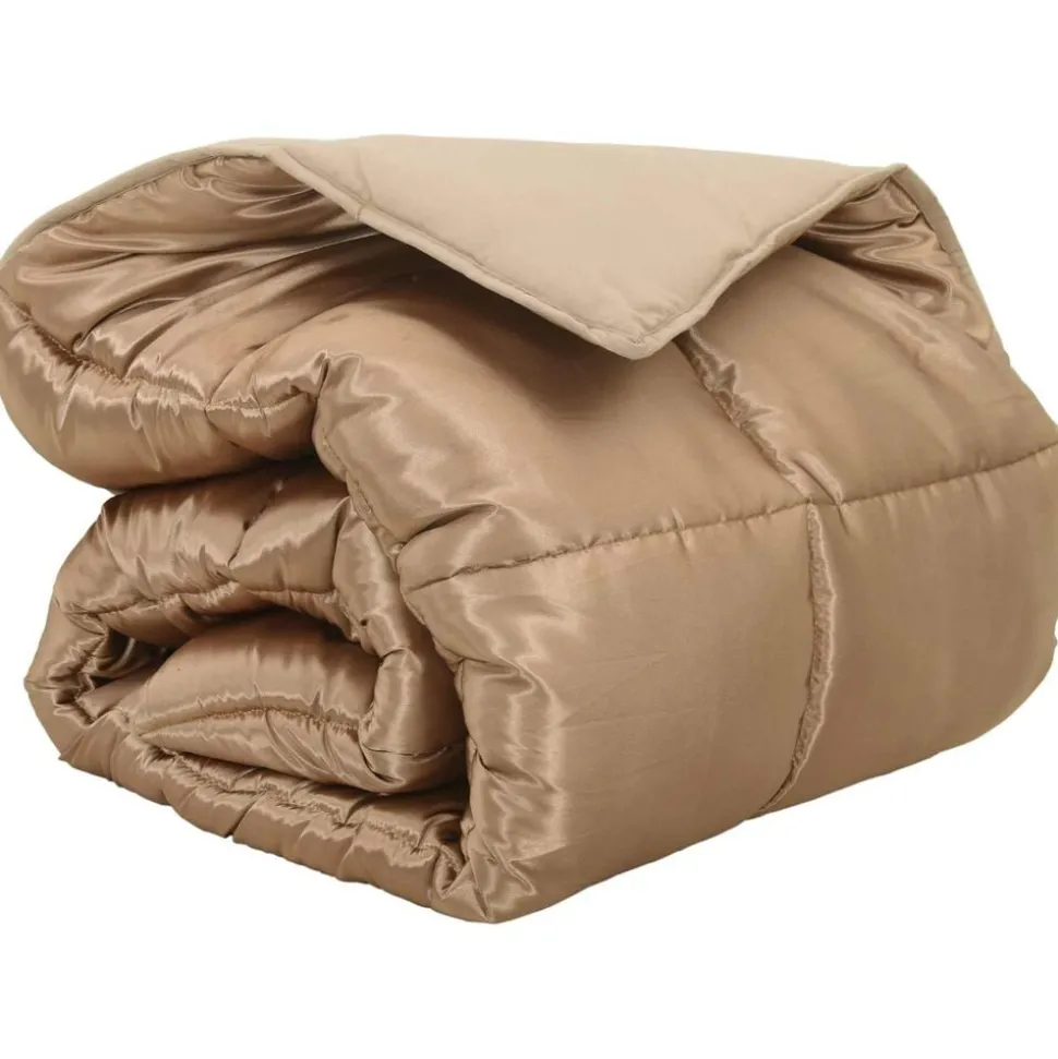 vidaXL Winter Dekbed Goud 135 x 200 cm Satijn en Microfiber