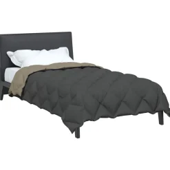 vidaXL Winter Dekbed Lichtgrijs en Antraciet 135 x 200 cm Microfiber
