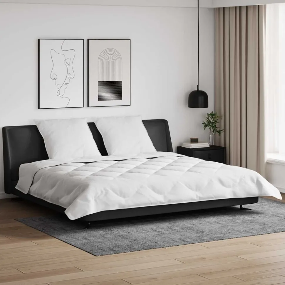 vidaXL Winter Dekbed met kussen 3 pcs Wit Microvezel