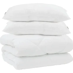 vidaXL Winter Dekbed met kussen 3 pcs Wit Microvezel