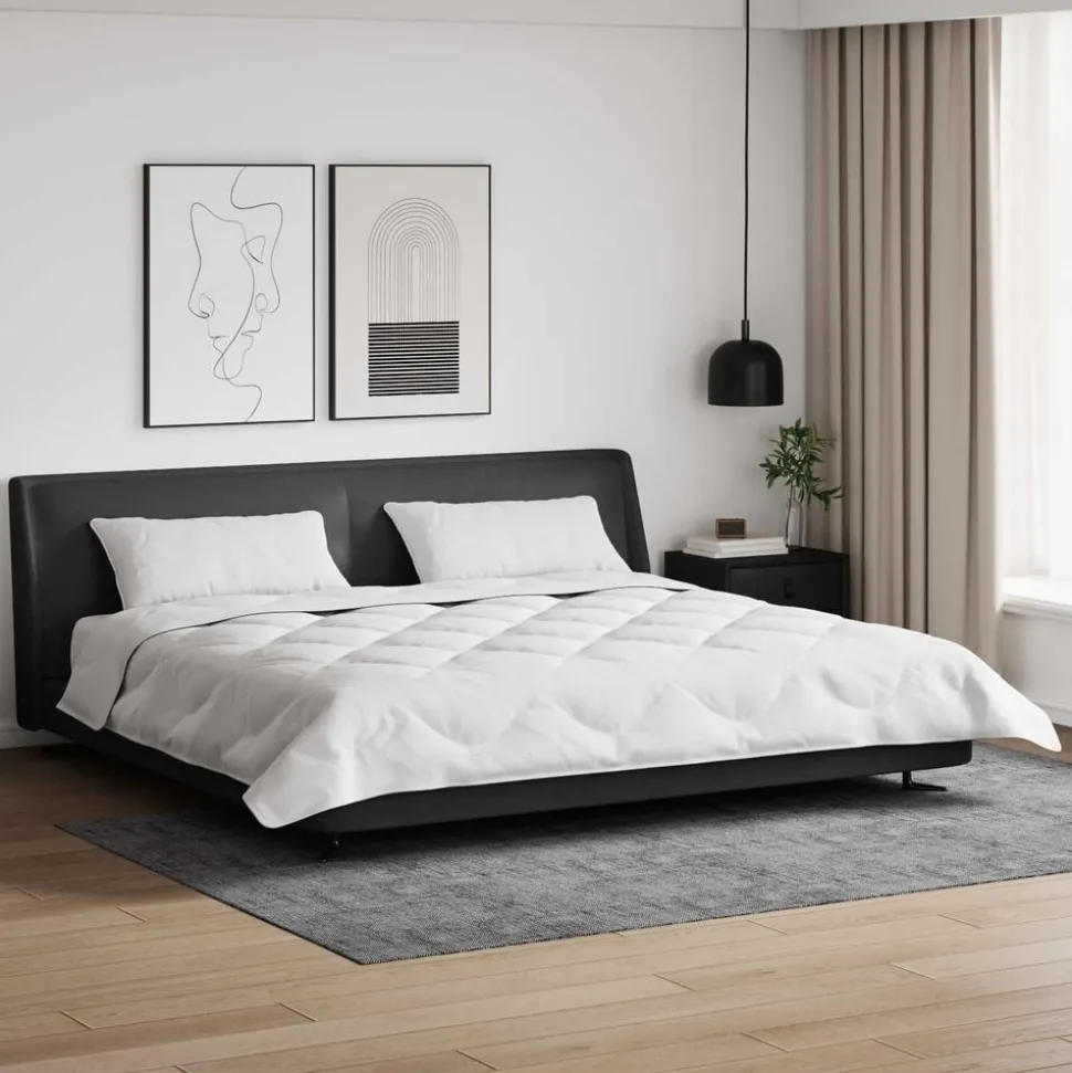 vidaXL Winter Dekbed met kussen 3 pcs Wit Microvezel
