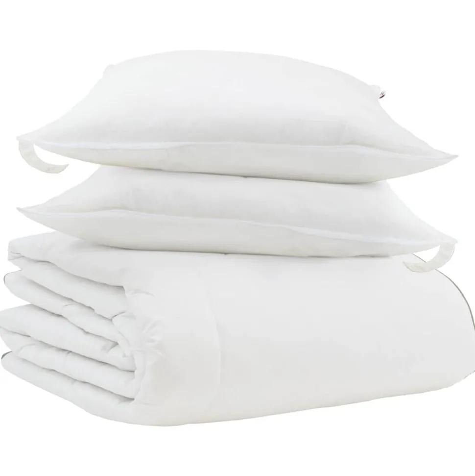vidaXL Winter Dekbed met kussen 3 pcs Wit Donsveertjes