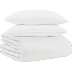 vidaXL Winter Dekbed met kussen 3 pcs Wit Donsveertjes