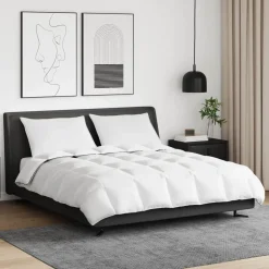 vidaXL Winter Dekbed met kussen 3 pcs Wit Donsveertjes