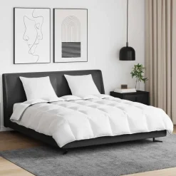vidaXL Winter Dekbed met kussen 3 pcs Wit Donsveertjes