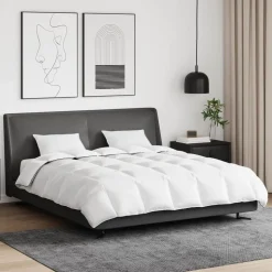 vidaXL Winter Dekbed met kussen 3 pcs Wit Donsveertjes