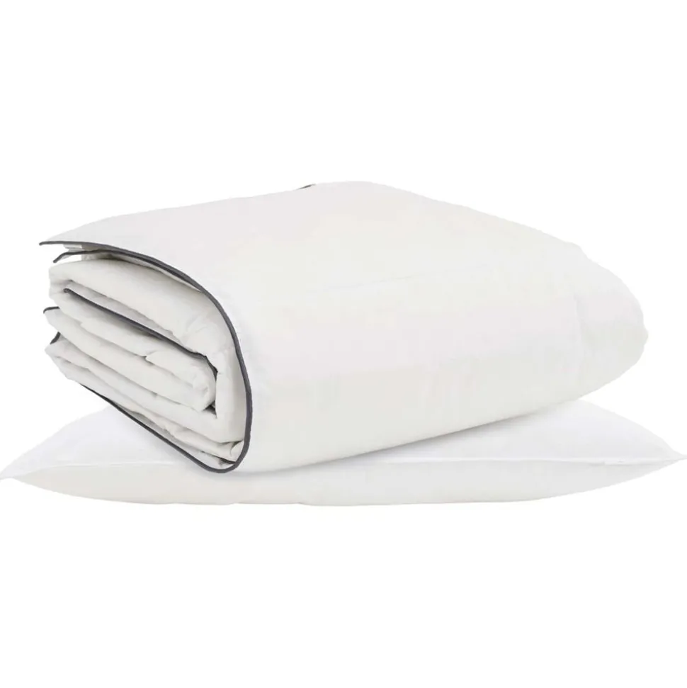 vidaXL Winter Dekbed met kussen 2 pcs Wit Donsveertjes