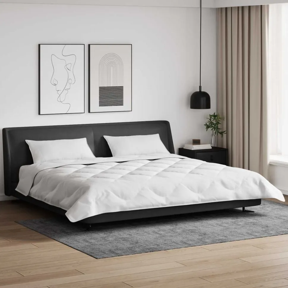 vidaXL Winter Dekbed met kussen 3 pcs Wit Microvezel