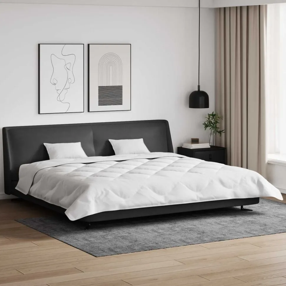 vidaXL Winter Dekbed met kussen 3 pcs Wit Microvezel