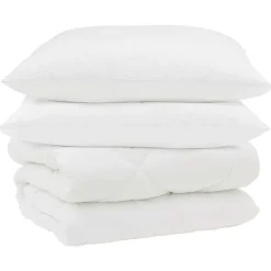 vidaXL Winter Dekbed met kussen 3 pcs Wit Microvezel