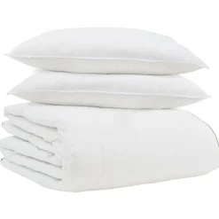 vidaXL Winter Dekbed met kussen 3 pcs Wit Donsveertjes