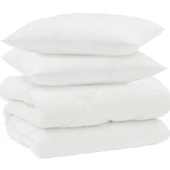 vidaXL Winter Dekbed met kussen 3 pcs Wit Microvezel