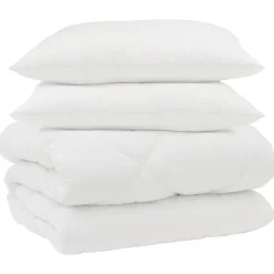 vidaXL Winter Dekbed met kussen 3 pcs Wit Microvezel