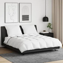 vidaXL Winter Dekbed met kussen 3 pcs Wit Donsveertjes