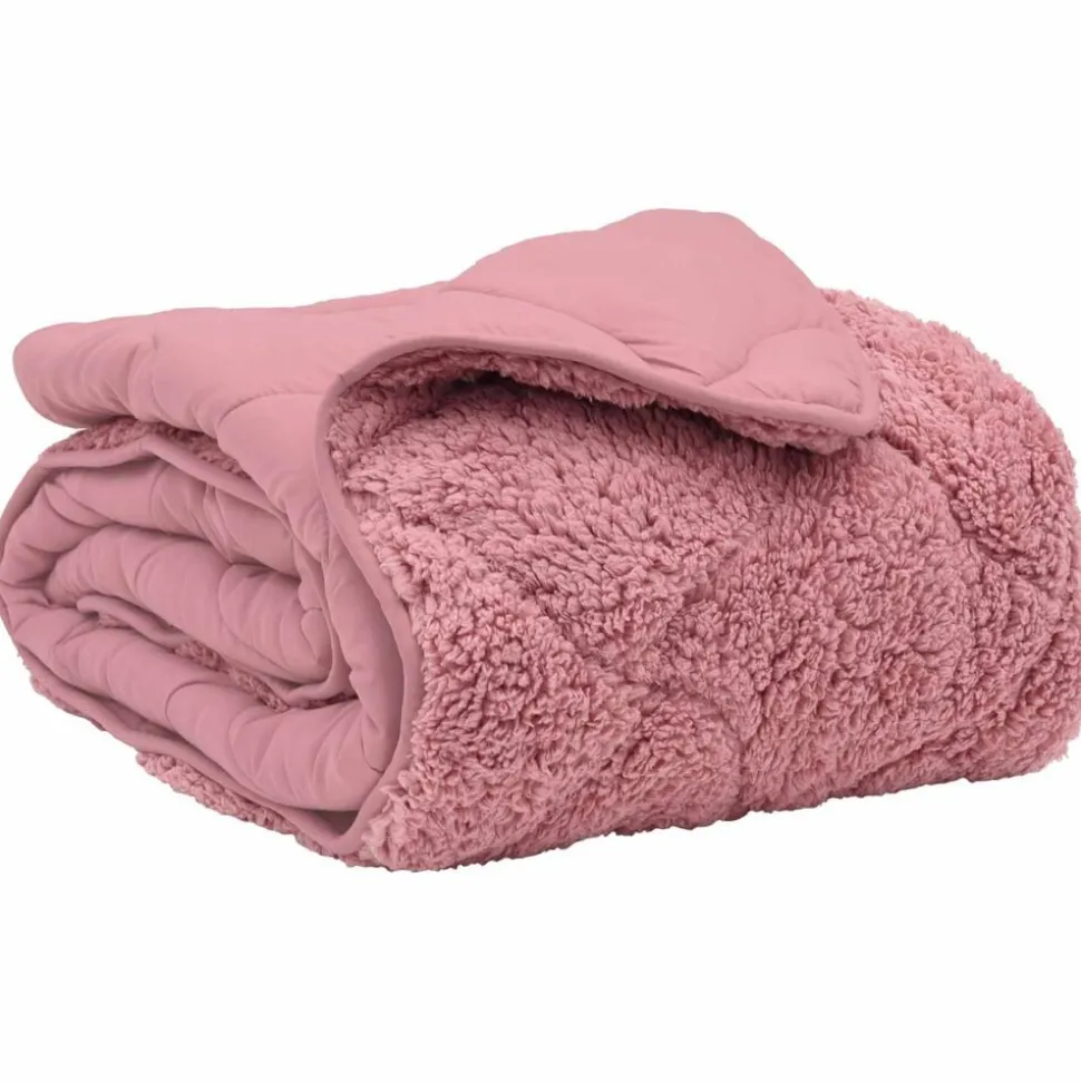 vidaXL Winter Dekbed Roze 220 x 240 cm Microfiber en Teddy fleece