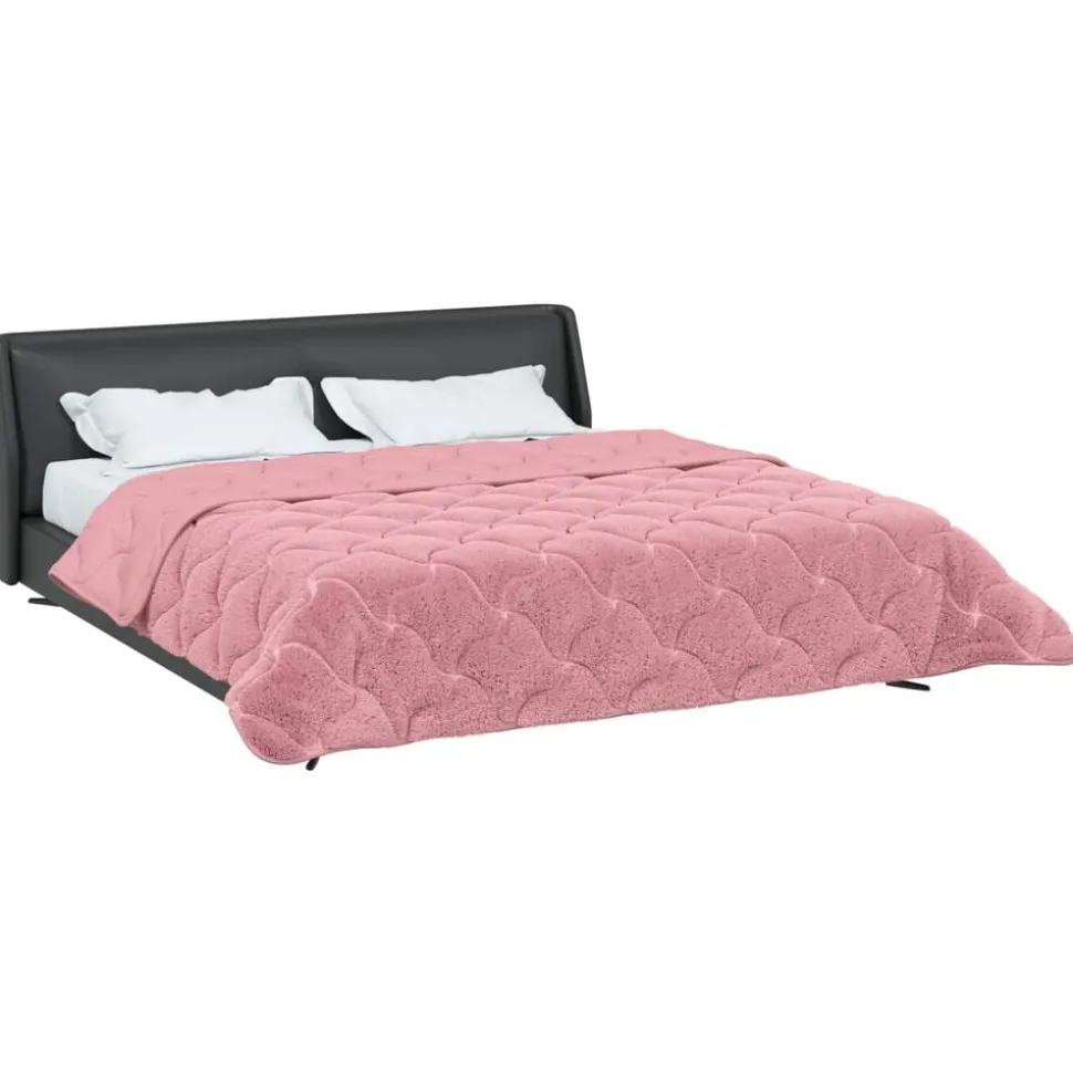 vidaXL Winter Dekbed Roze 220 x 240 cm Microfiber en Teddy fleece
