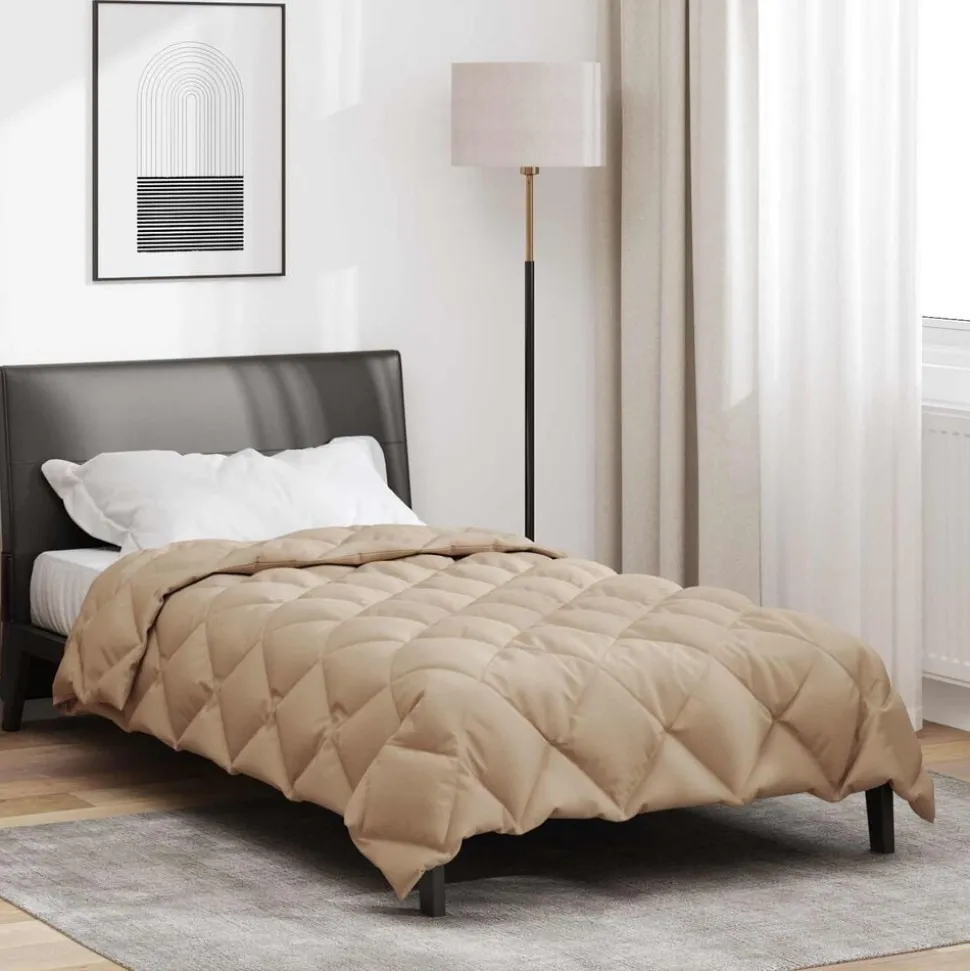 vidaXL Winter Dekbed Taupe 135 x 200 cm Microfiber