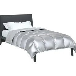 vidaXL Winter Dekbed Zilver 135 x 200 cm Satijn en Microfiber