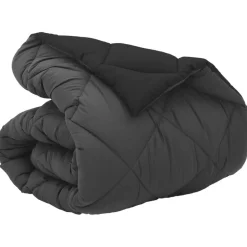 vidaXL Winter Dekbed Zwart en Anthraciet 135 x 200 cm Microfiber
