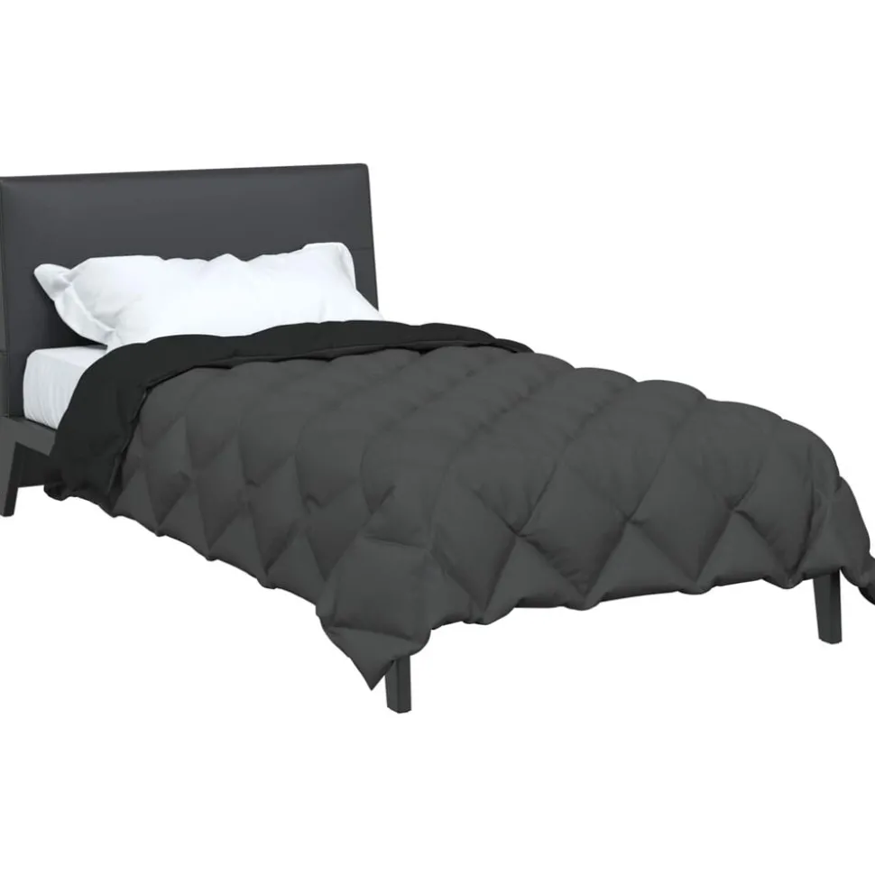 vidaXL Winter Dekbed Zwart en Anthraciet 135 x 200 cm Microfiber