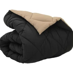 vidaXL Winter Dekbed Zwart en Taupe 135 x 200 cm Microfiber