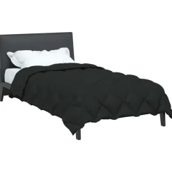 vidaXL Winter Dekbed Zwart 135 x 200 cm Microfiber