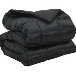 vidaXL Winter Dekbed Zwart 135 x 200 cm Satijn en Microfiber