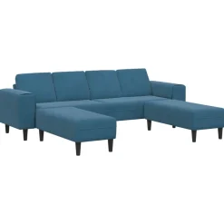 vidaXL Woonkamer Bank 3 pcs Blauw 250 x 188 x 76 cm