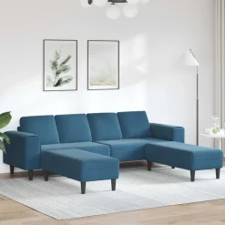 vidaXL Woonkamer Bank 3 pcs Blauw 250 x 188 x 76 cm