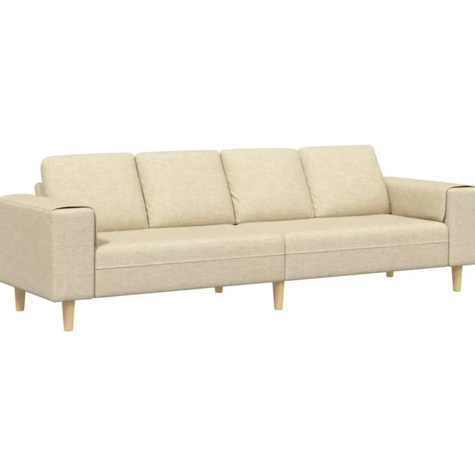vidaXL Woonkamer Bank Crème 250 x 77 x 76 cm Polyester