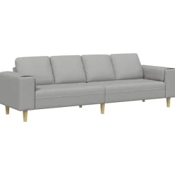 vidaXL Woonkamer Bank Wolkengrijs 250 x 77 x 76 cm Polyester