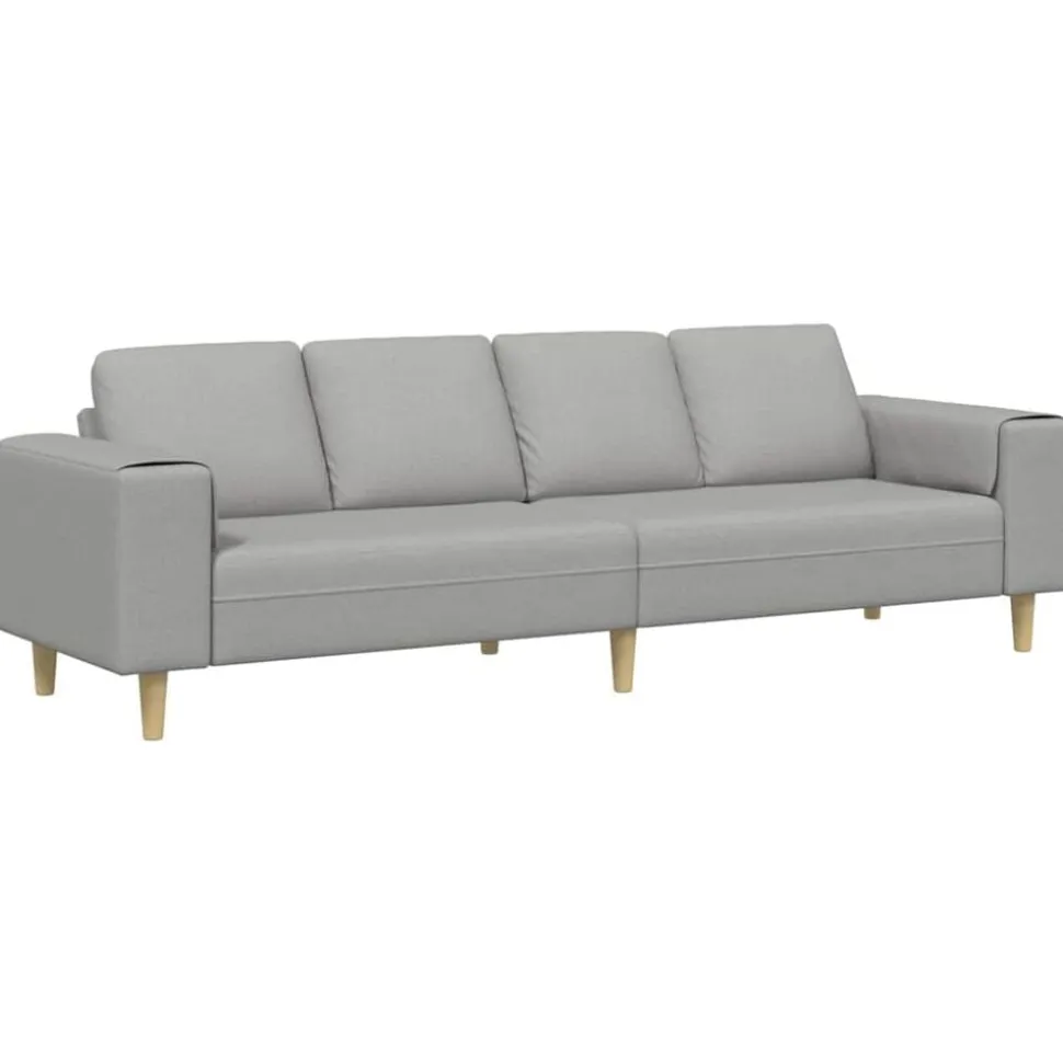 vidaXL Woonkamer Bank Wolkengrijs 250 x 77 x 76 cm Polyester