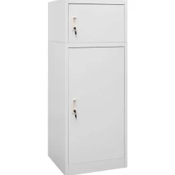 vidaXL Zadelkast 53x53x140 cm staal lichtgrijs