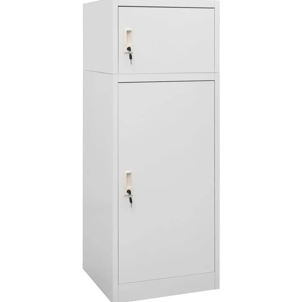 vidaXL Zadelkast 53x53x140 cm staal lichtgrijs