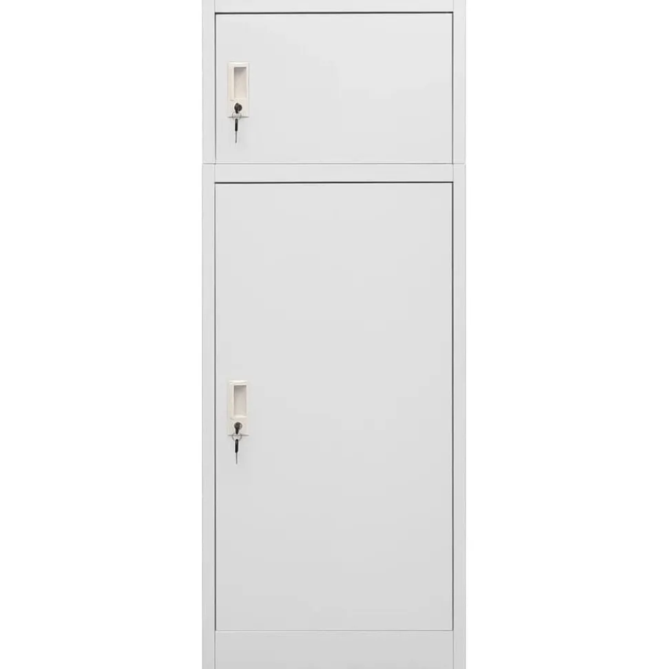 vidaXL Zadelkast 53x53x140 cm staal lichtgrijs