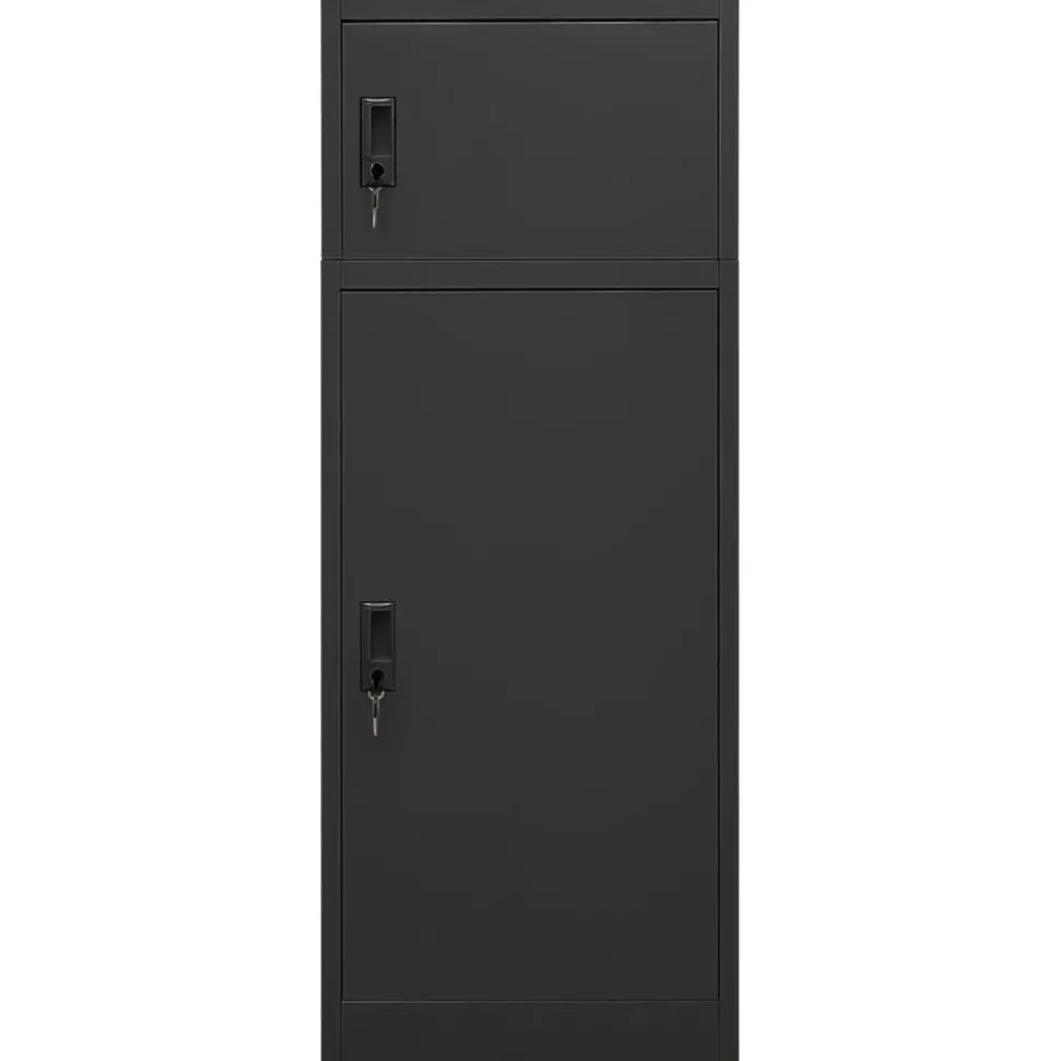vidaXL Zadelkast 53x53x140 cm staal antracietkleurig