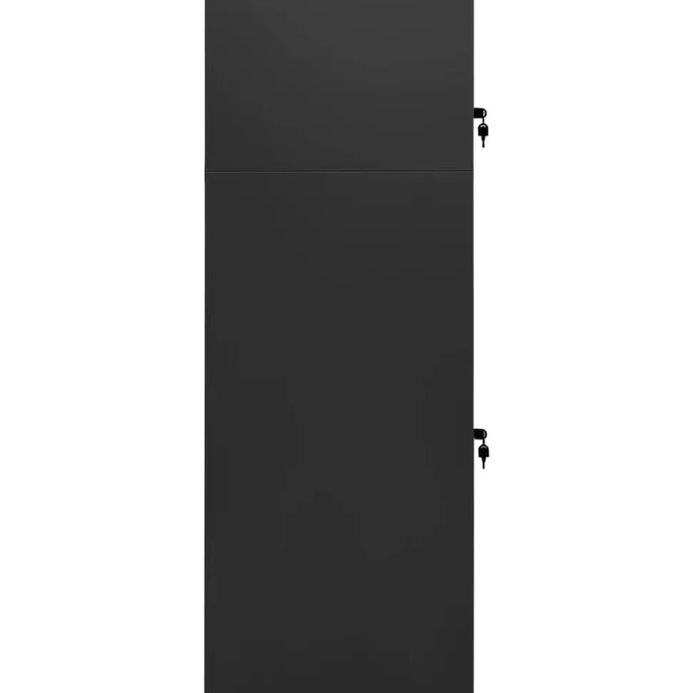 vidaXL Zadelkast 53x53x140 cm staal antracietkleurig