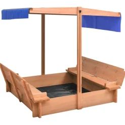 vidaXL Zandbak met dak 112x112x112 cm vurenhout