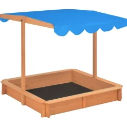 vidaXL Zandbak met verstelbaar dak 115x115x115 cm vurenhout