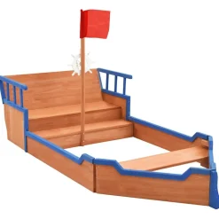 vidaXL Zandbak piratenschip 190x94,5x101 cm vurenhout
