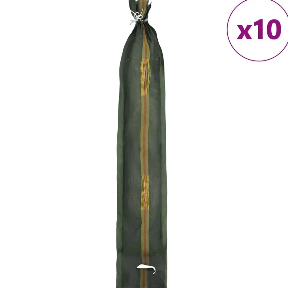 vidaXL Zandzakken 10 pcs Donkergroen 100 x 25 cm HDPE