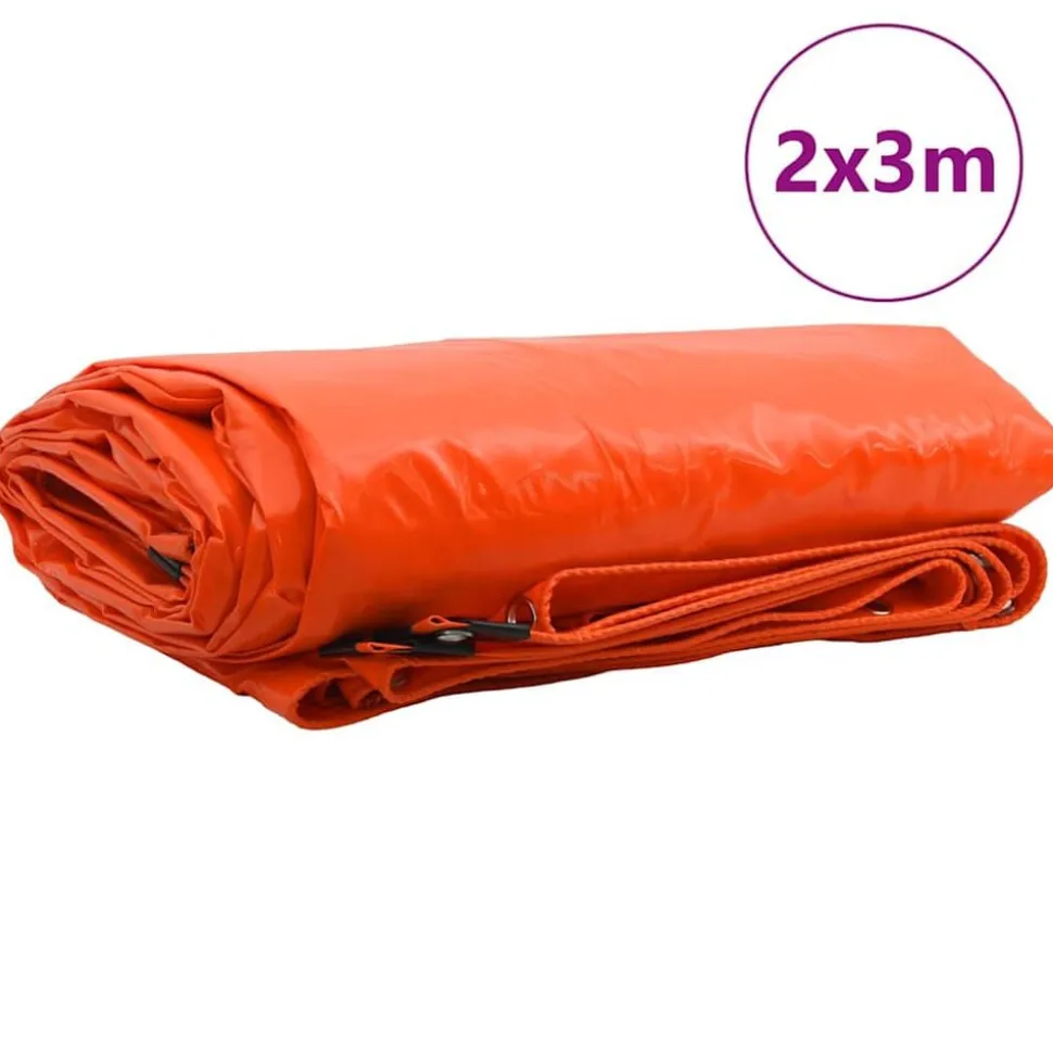 vidaXL Zeil 650g / m² Oranje 2 x 3 m Canvas met PVC-coating