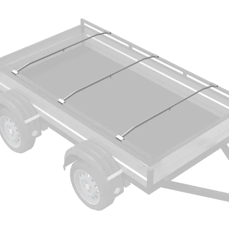 vidaXL Zeildoekbevestiging voor aanhangwagens 3 pcs Zilver 130-210 cm
