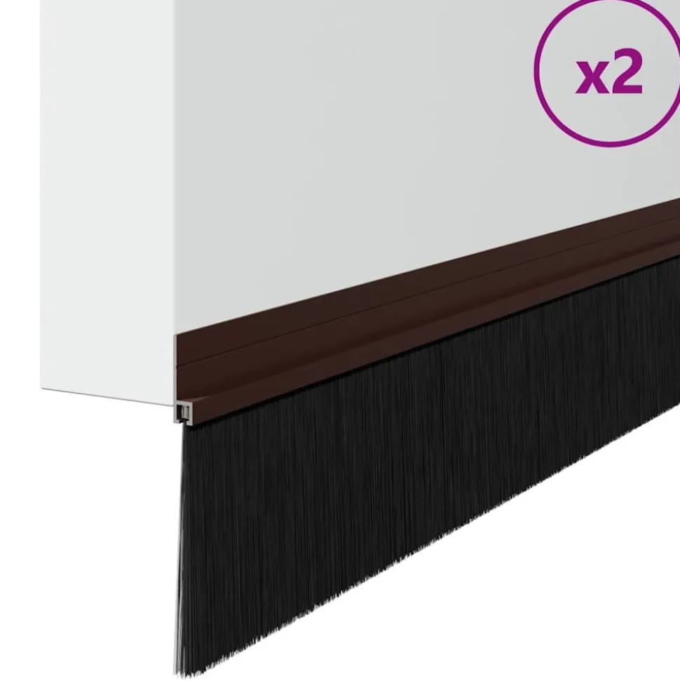 vidaXL Zelfklevende Deurborstels 2 pcs Bruin 100 cm Aluminium Legering