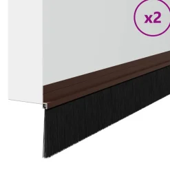 vidaXL Zelfklevende Deurborstels 2 pcs Bruin 100 cm Aluminium Legering